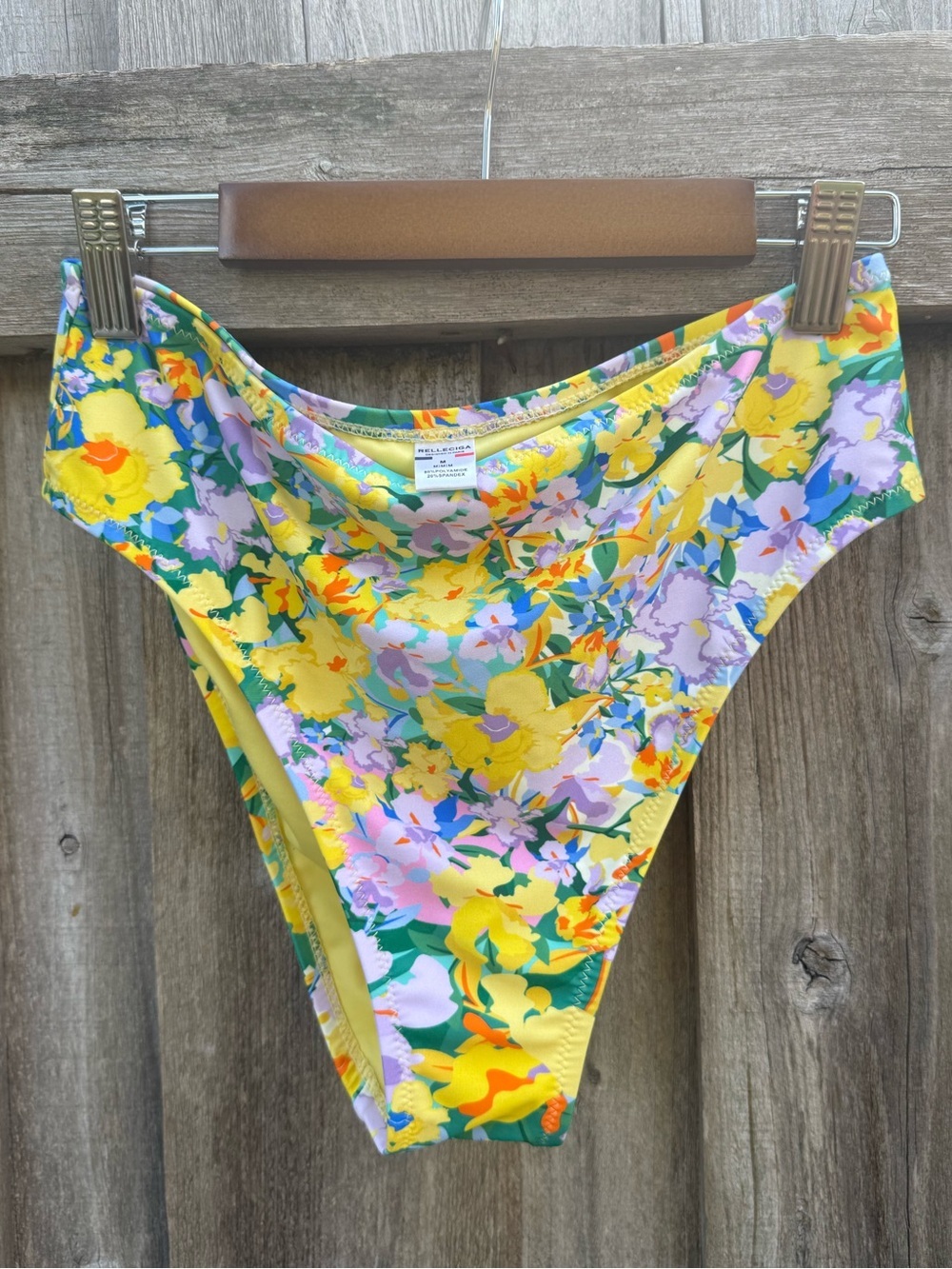 RELLECIGA Floral High Waisted Bikini Bottom Size M